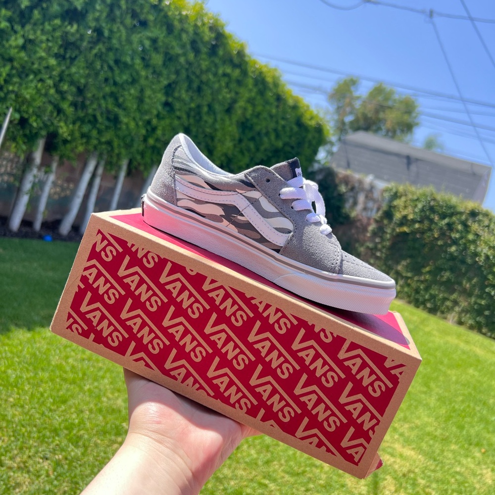 Vans Gray and White Skate Sneakers